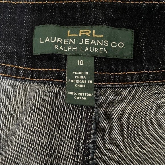 LRL Ralph Lauren Wide Leg Sailor Jeans Side Button Dark Wash Womens Size 10 | 30 - Picture 4 of 6